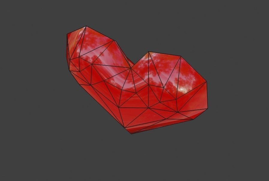 Heart Extreme Low Poly - Material - Coracao Low-poly 3D model_6