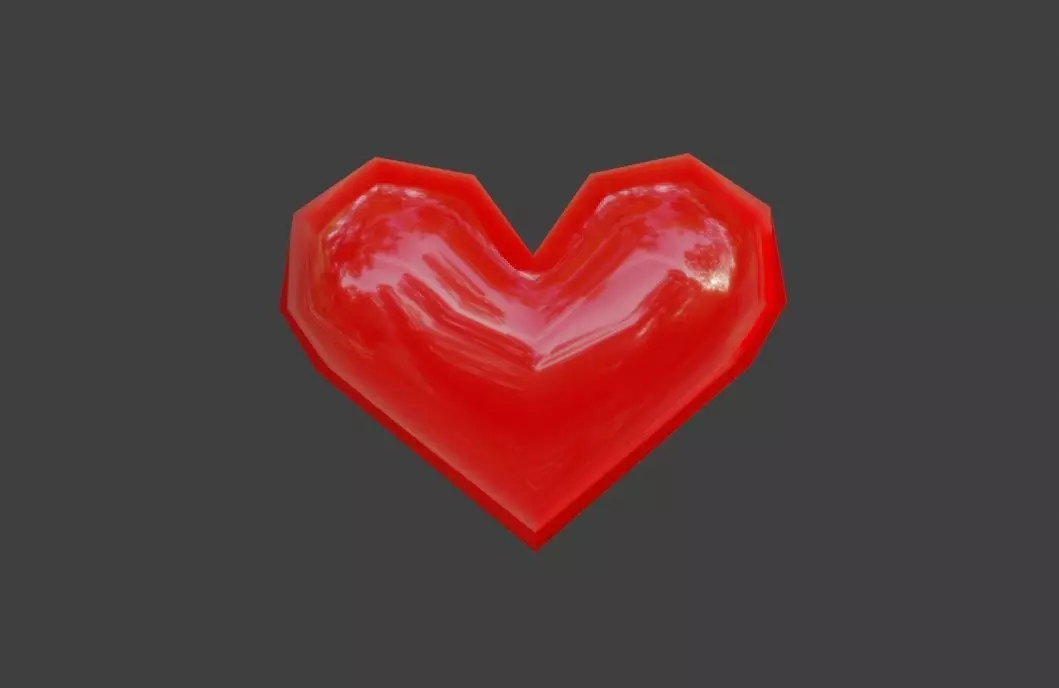 Heart Extreme Low Poly - Material - Coracao Low-poly 3D model_0