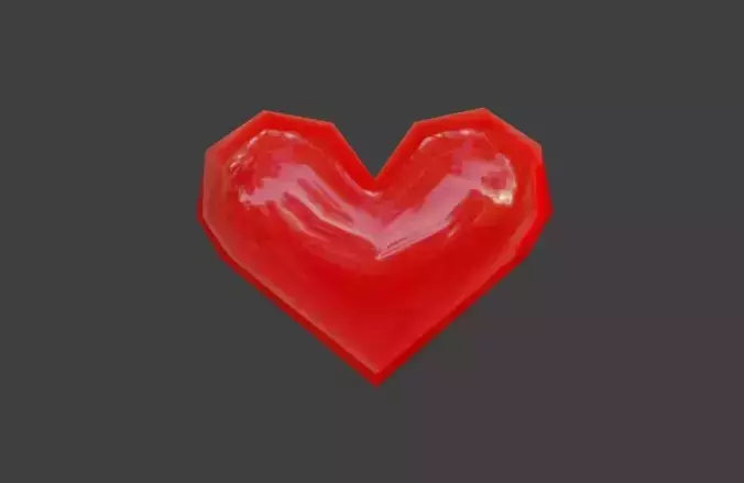 Heart Extreme Low Poly - Material - Coracao Low-poly 3D model