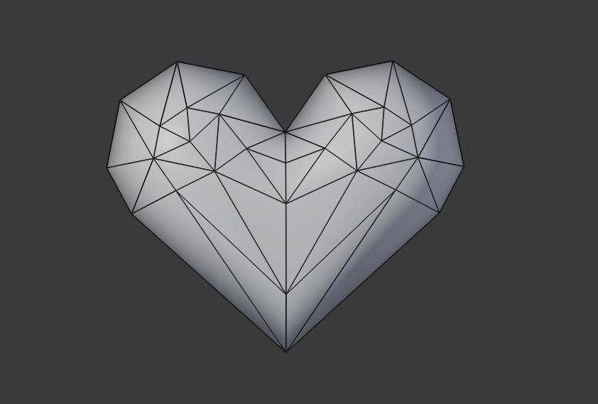 Heart Extreme Low Poly - Material - Coracao Low-poly 3D model_5