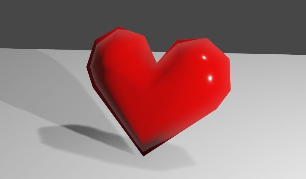 Heart Extreme Low Poly - Material - Coracao Low-poly 3D model_2