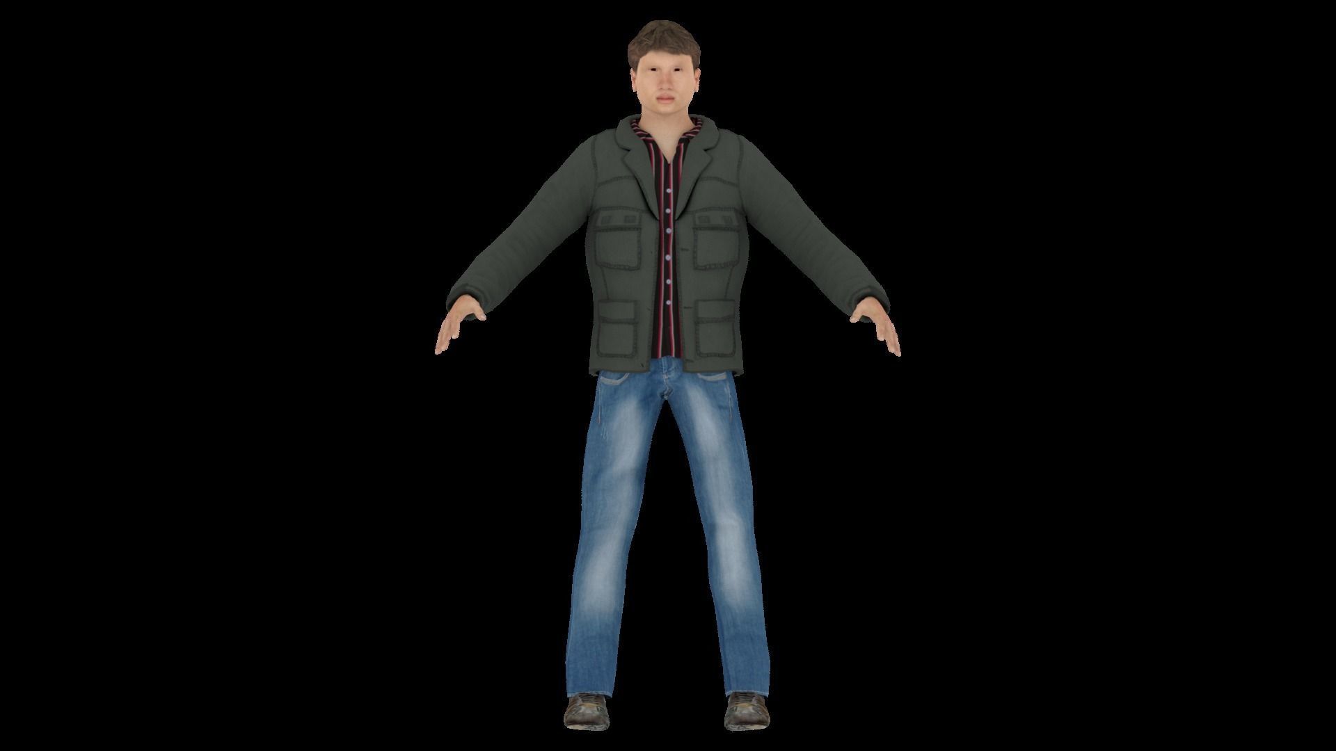 Model 5 man in jacket and jeans 3D model_2