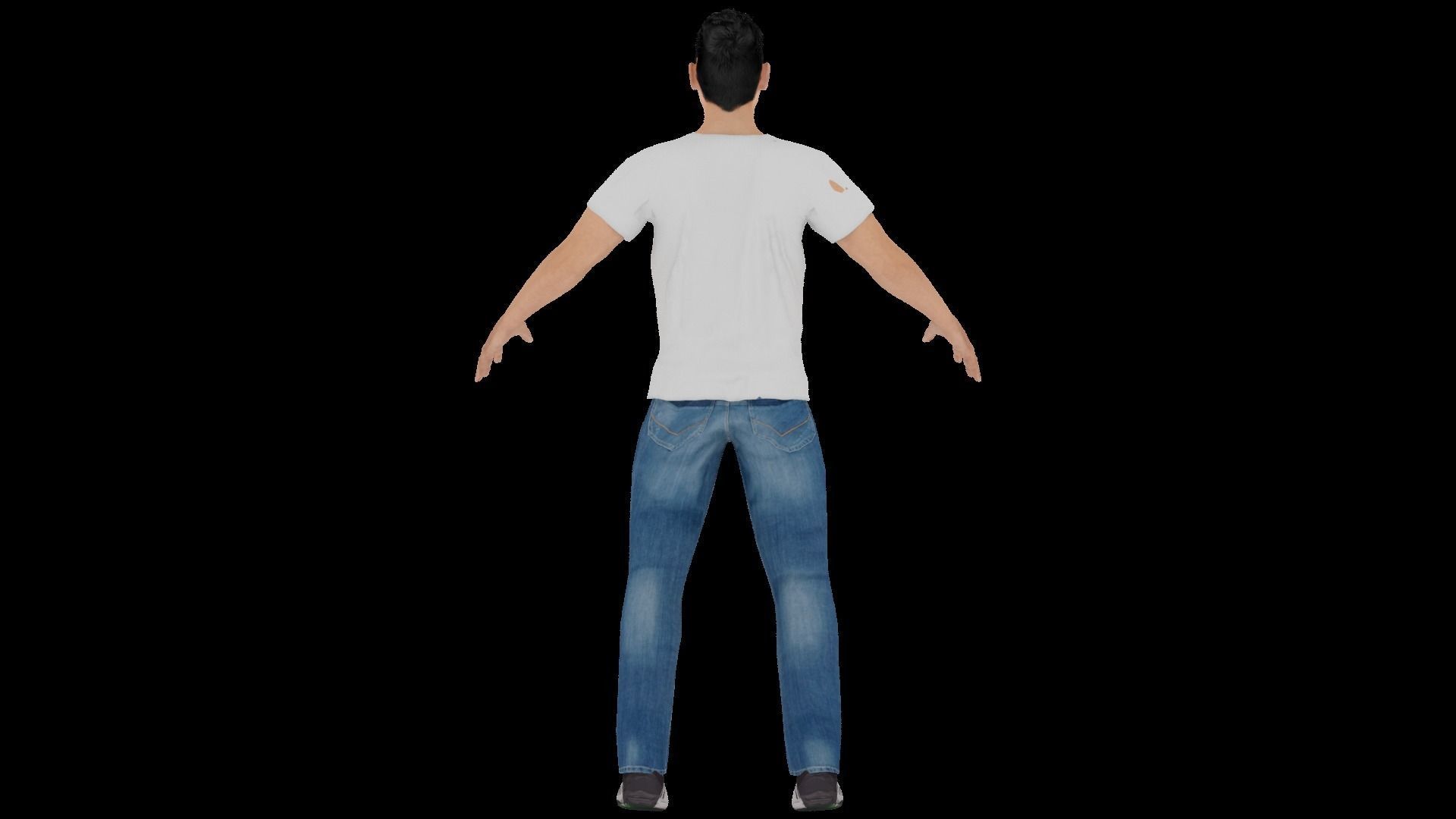 Model 10 man in jeans and t-shirt 3D model_4