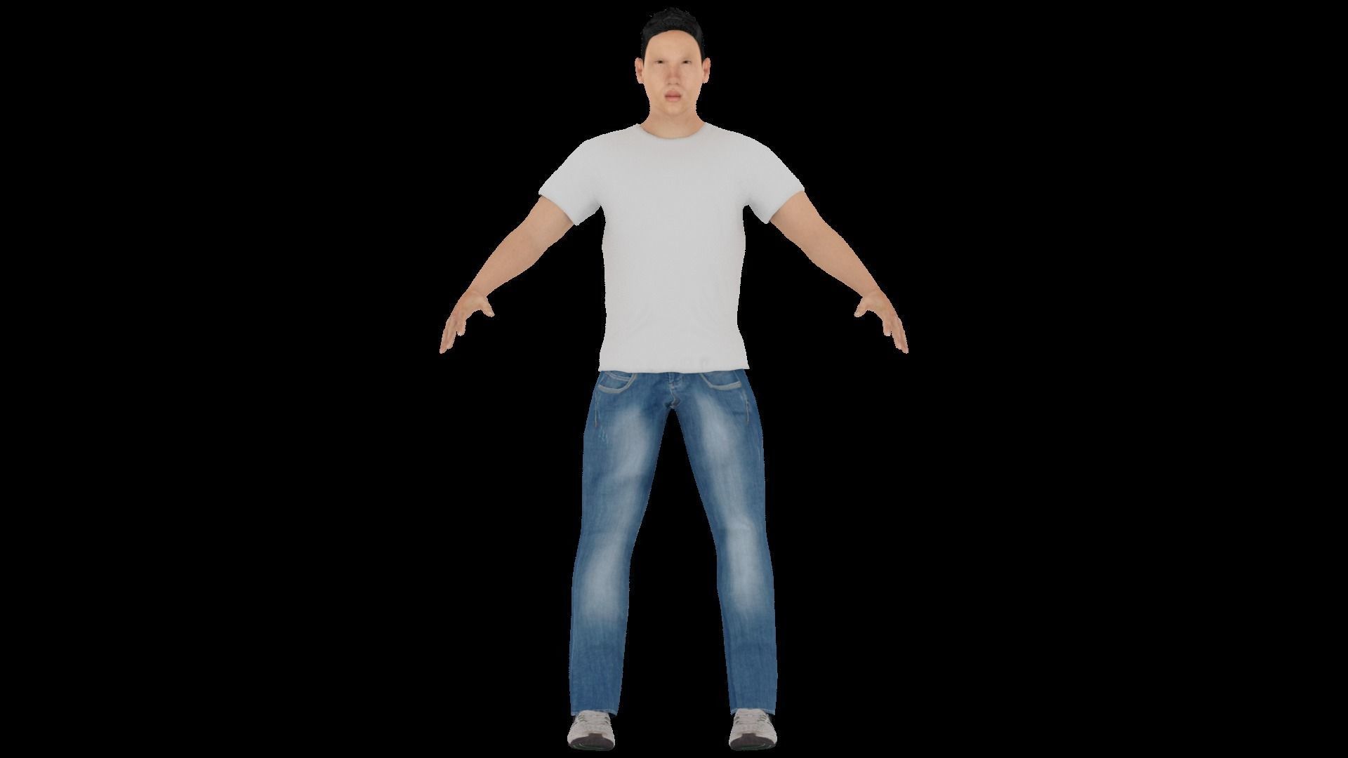 Model 10 man in jeans and t-shirt 3D model_2