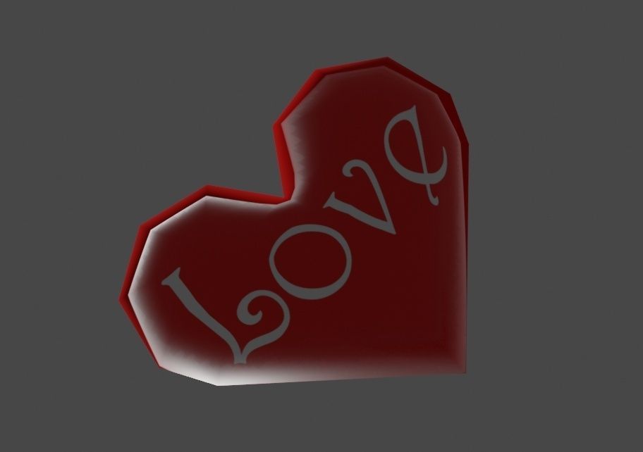 Heart Extreme Low Poly - Textured - Coracao Low-poly 3D model_3