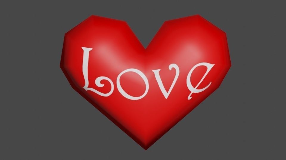 Heart Extreme Low Poly - Textured - Coracao Low-poly 3D model_5