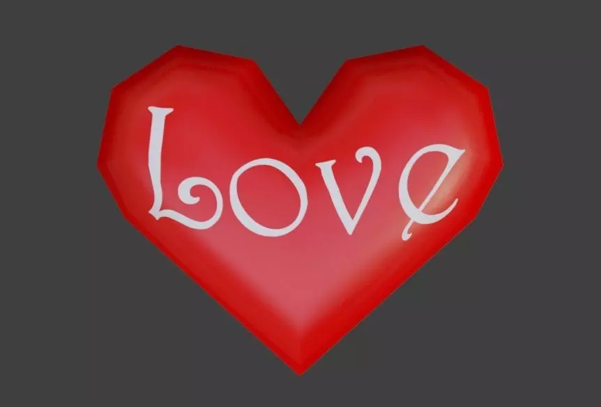 Heart Extreme Low Poly - Textured - Coracao Low-poly 3D model_0