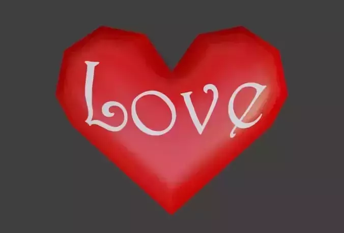 Heart Extreme Low Poly - Textured - Coracao Low-poly 3D model