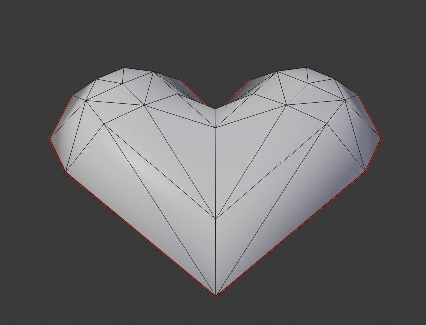 Heart Extreme Low Poly - Textured - Coracao Low-poly 3D model_8