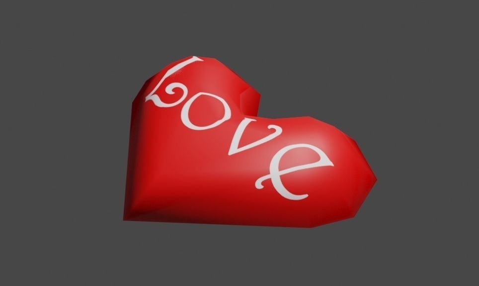 Heart Extreme Low Poly - Textured - Coracao Low-poly 3D model_2