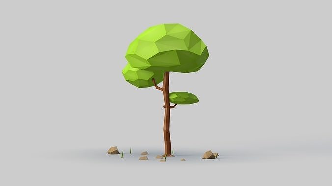 Low Poly TREE 3D polygonal Low-poly 3D model