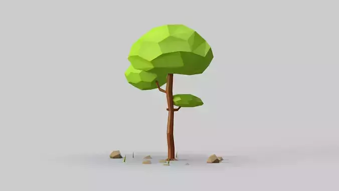Low Poly TREE 3D polygonal Low-poly 3D model