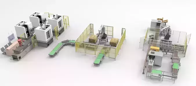 Large manipulator layout equipment line