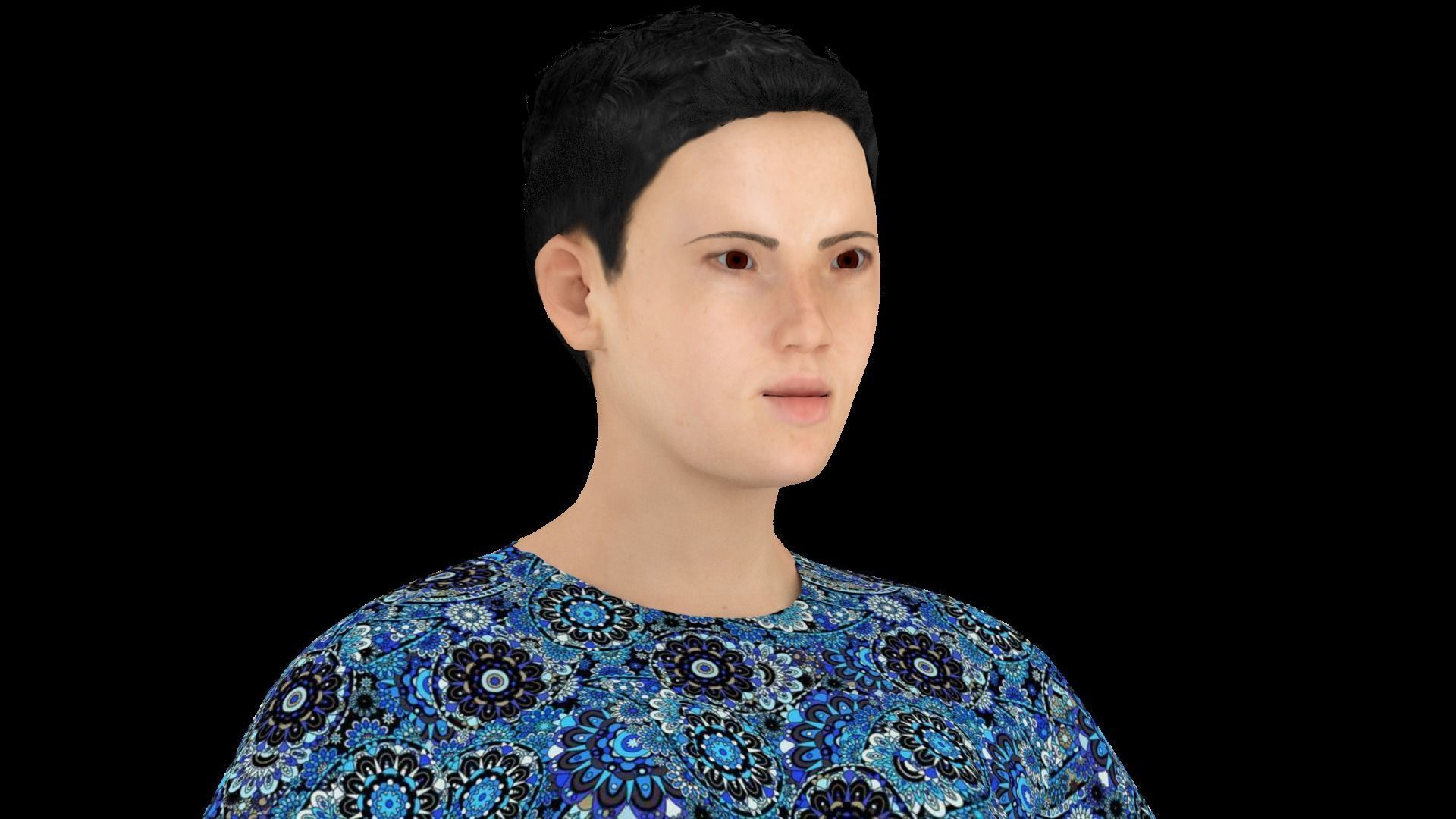 Model 7 woman in shorts 3D model_1