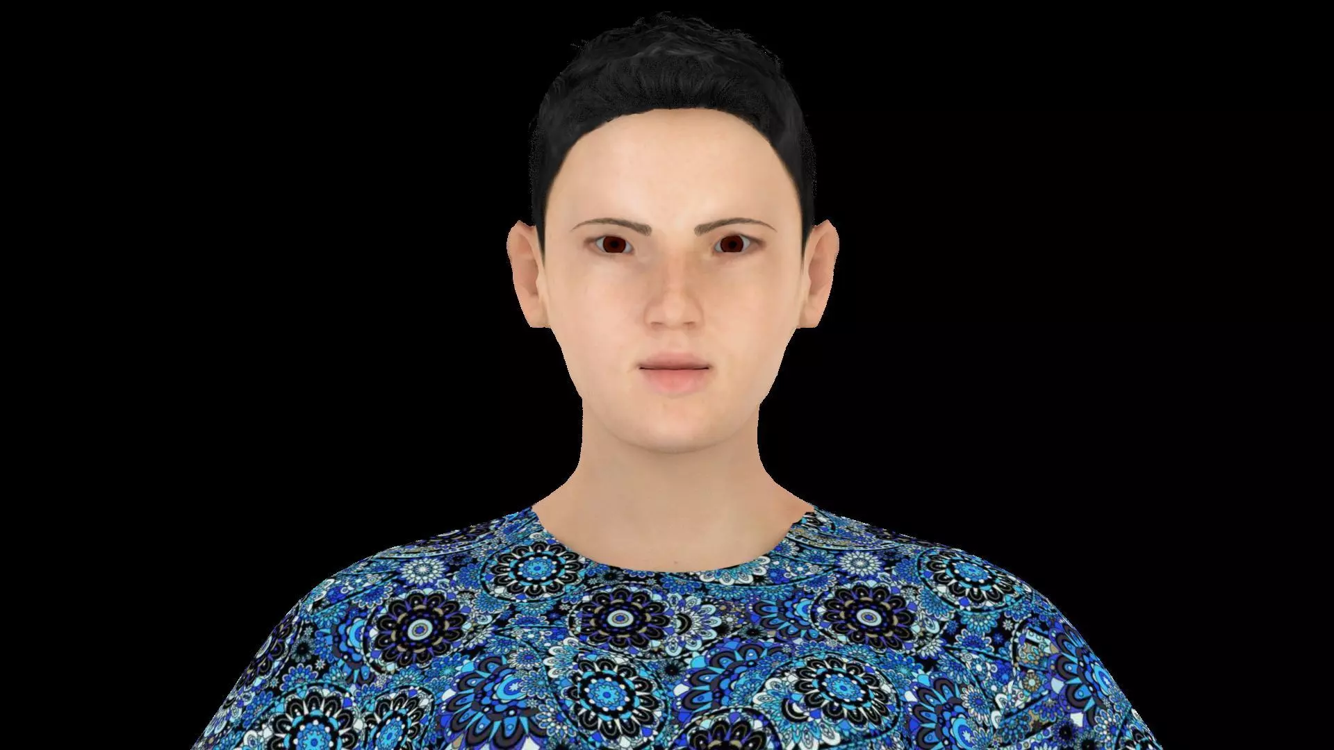 Model 7 woman in shorts 3D model_0