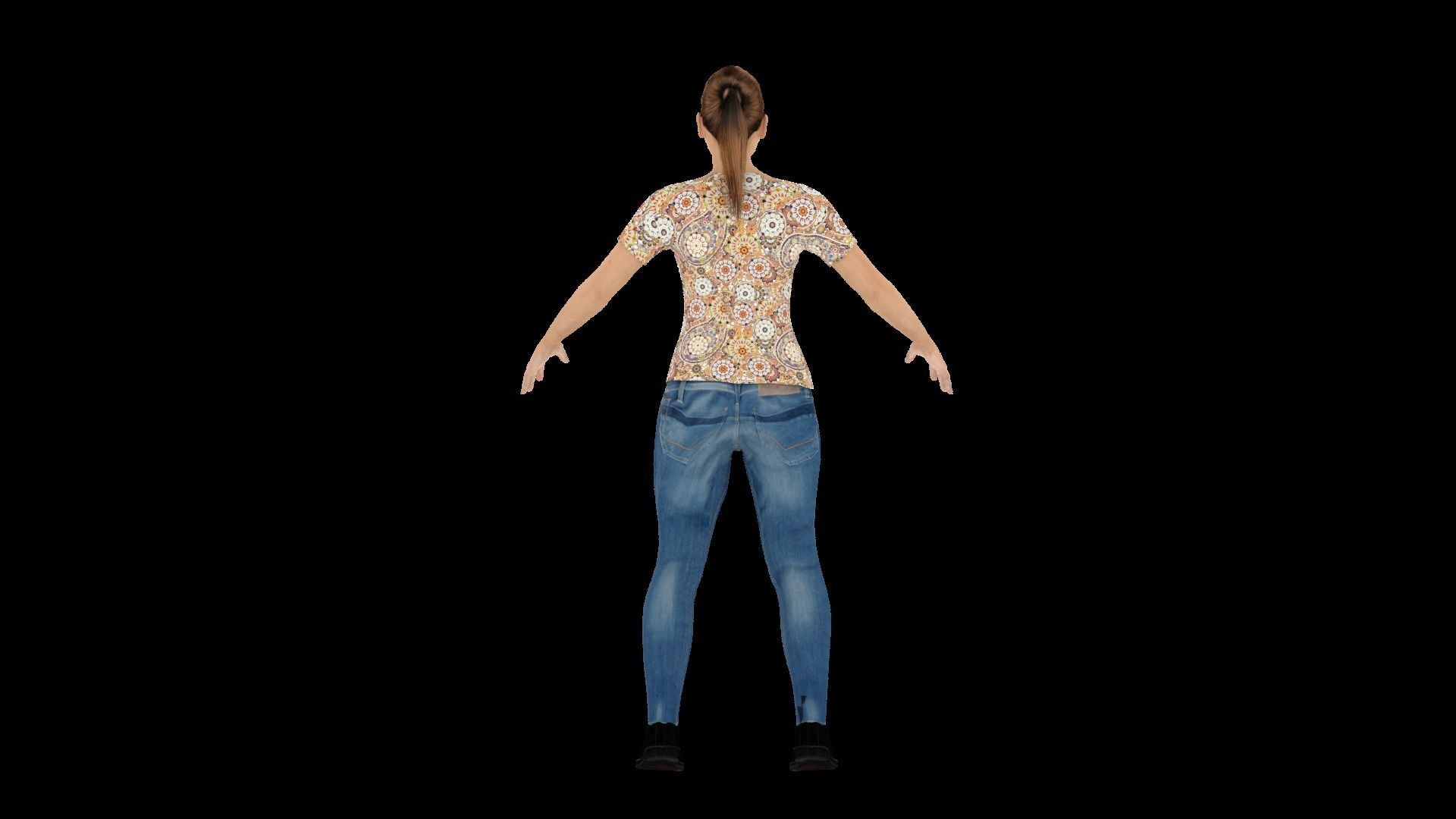 Model 6 woman in jeans 3D model_3