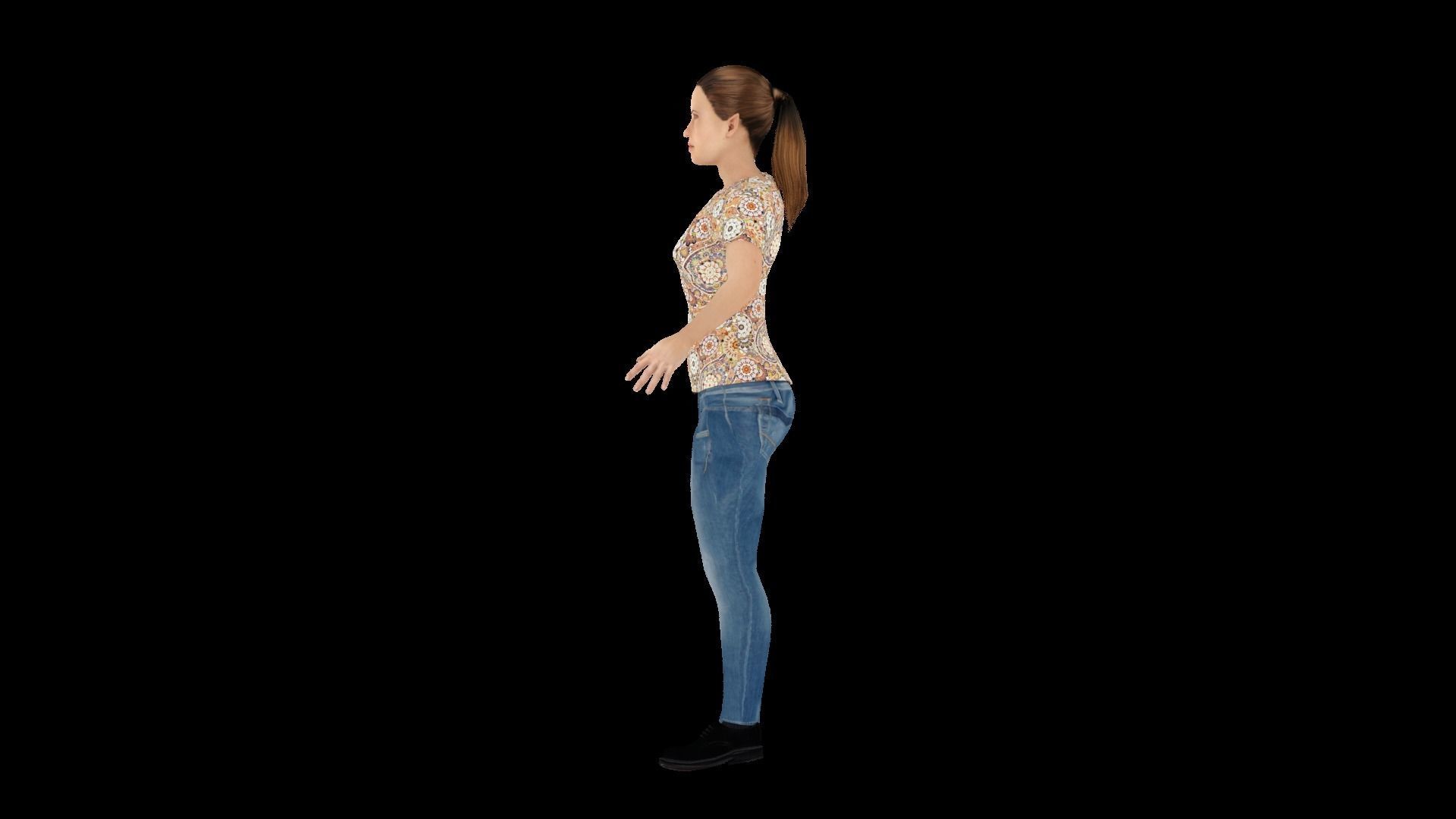 Model 6 woman in jeans 3D model_2