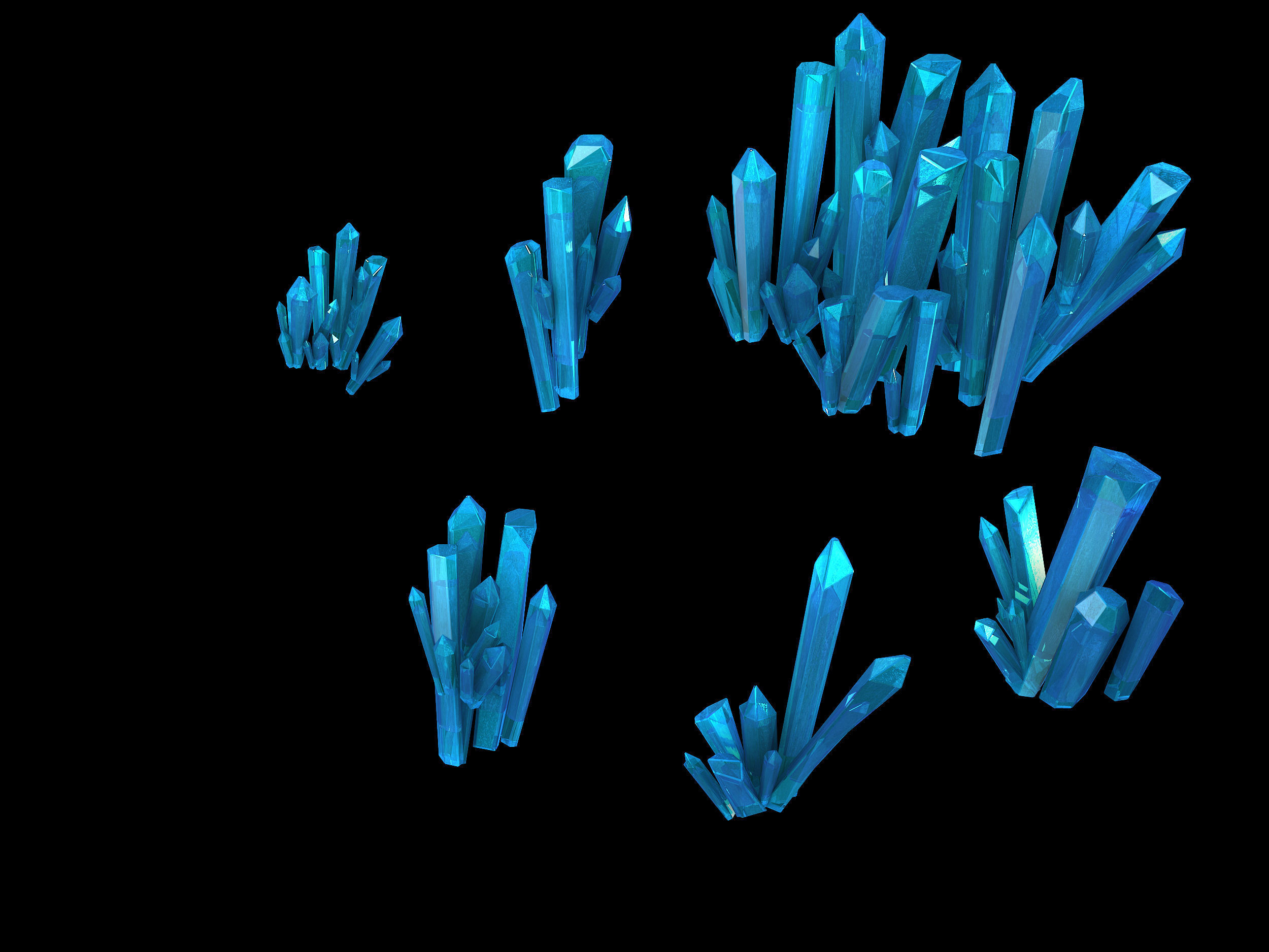 Stone Dragon Impossible - Long Cave Crystal Wall 01 3D model_4