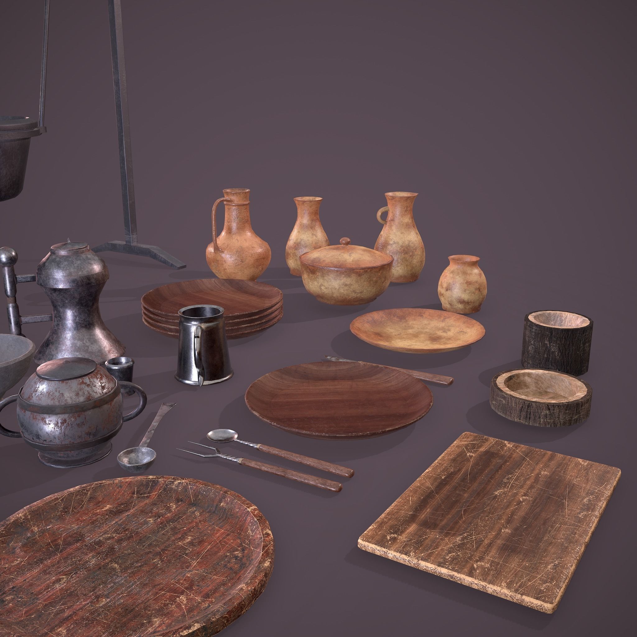 Medieval Dishes  3D Model Collection_14