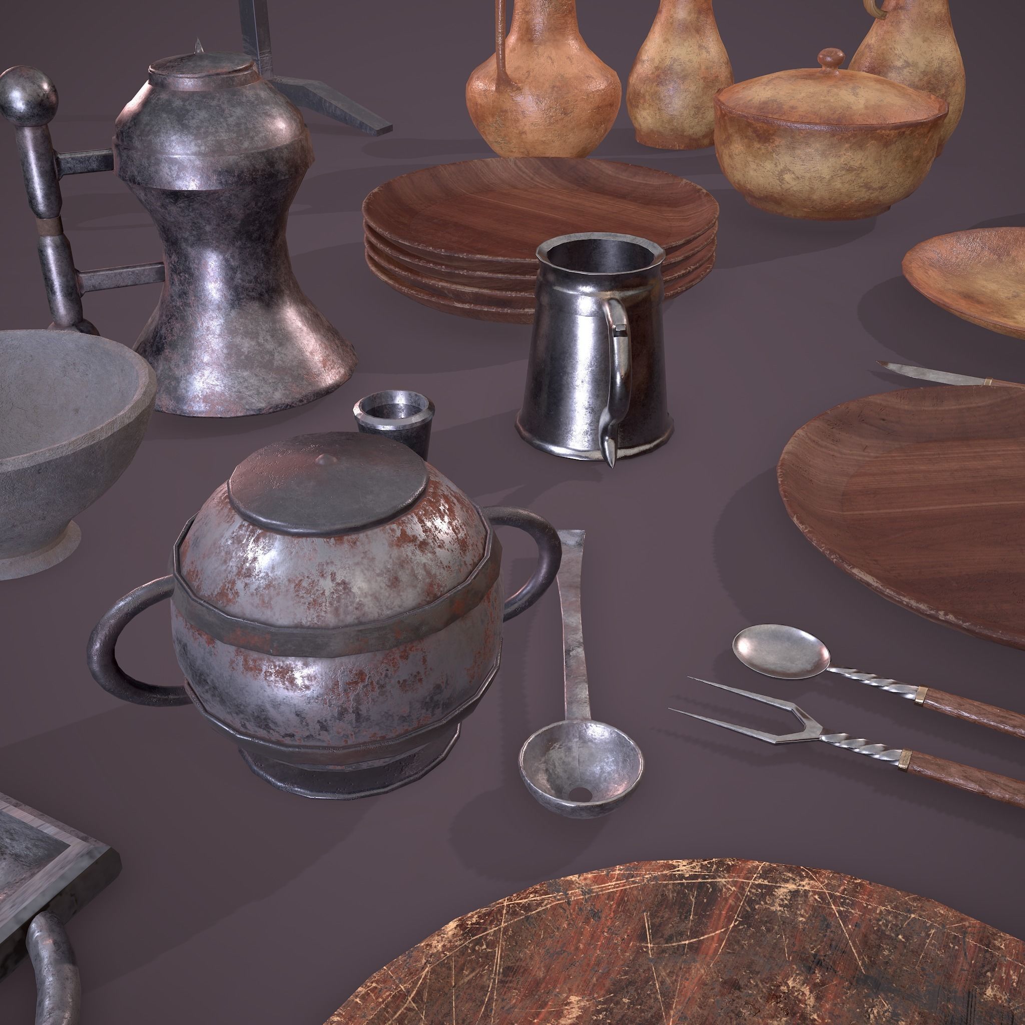 Medieval Dishes  3D Model Collection_10