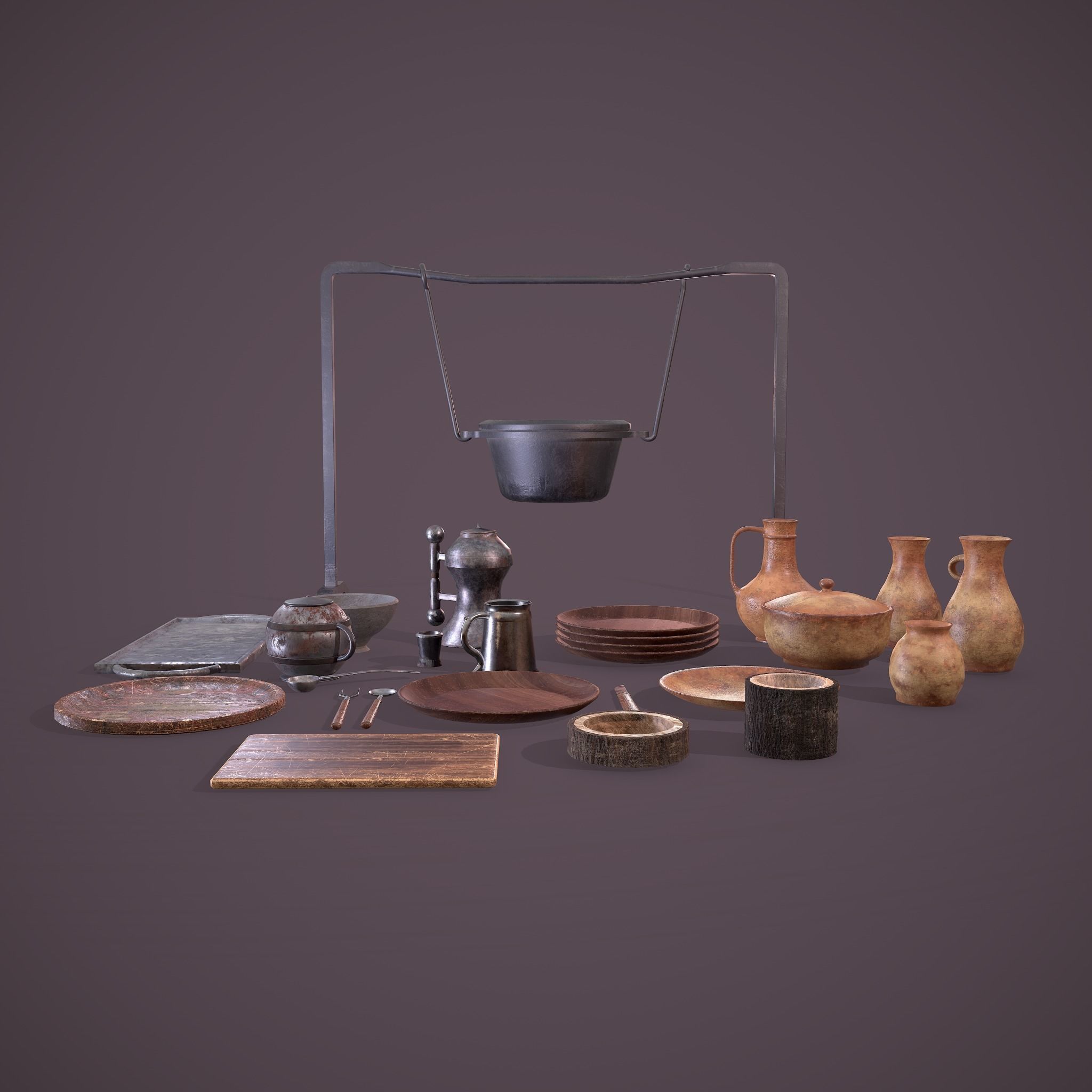 Medieval Dishes  3D Model Collection_9