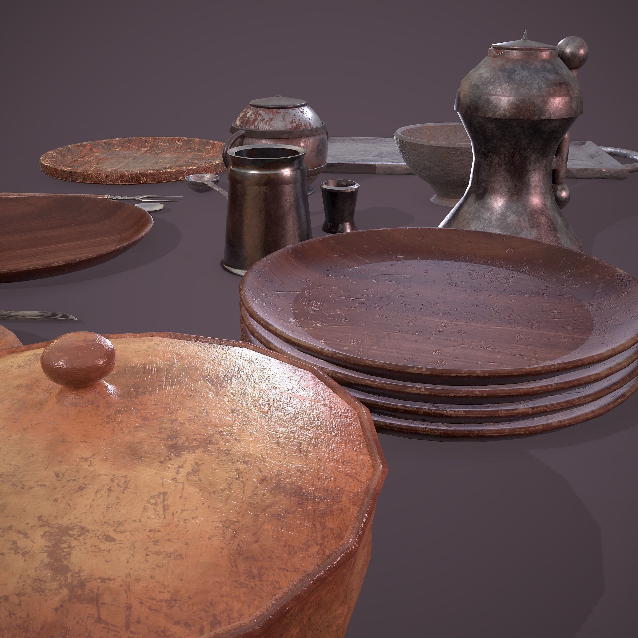 Medieval Dishes  3D Model Collection_16