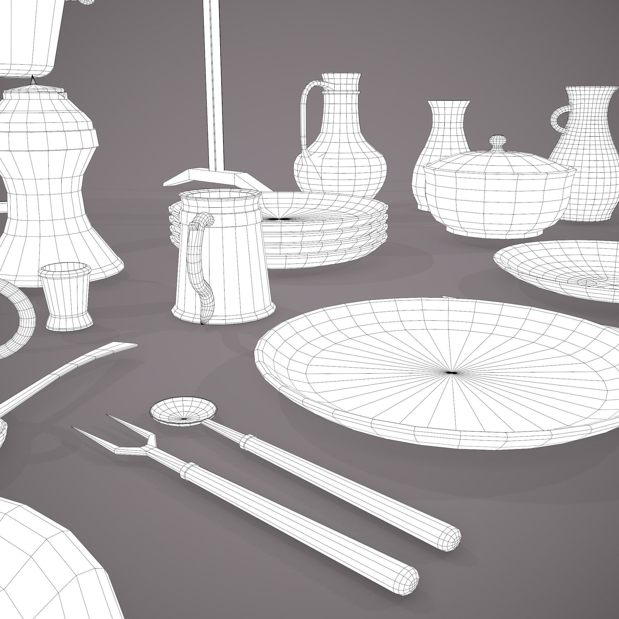 Medieval Dishes  3D Model Collection_27