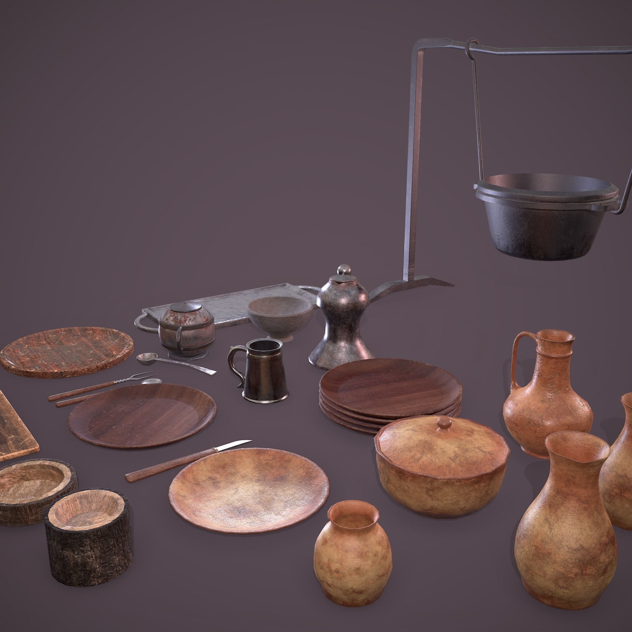 Medieval Dishes  3D Model Collection_12