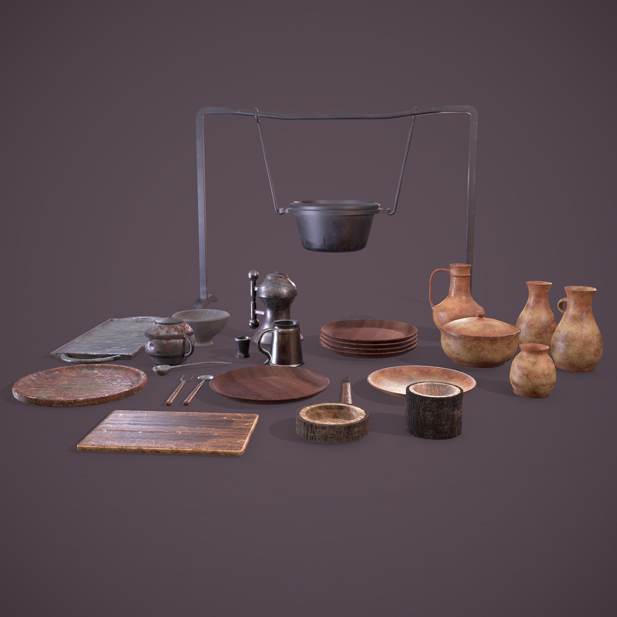Medieval Dishes  3D Model Collection_18