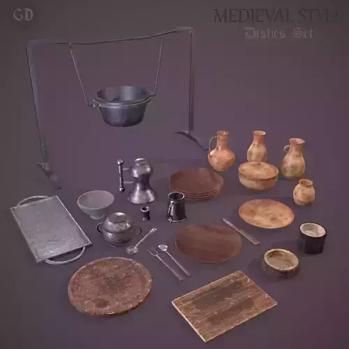 Medieval Dishes  3D Model Collection