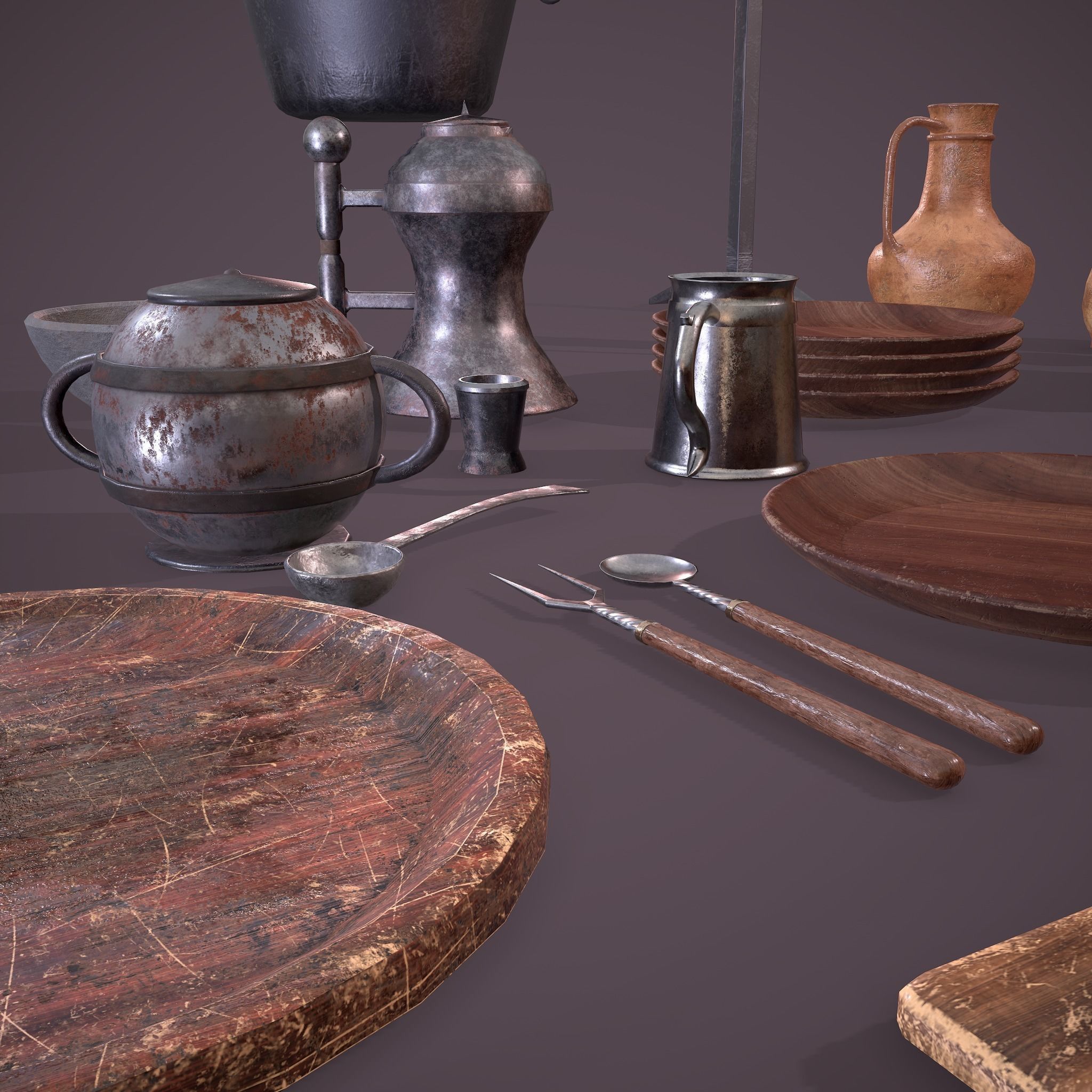 Medieval Dishes  3D Model Collection_11