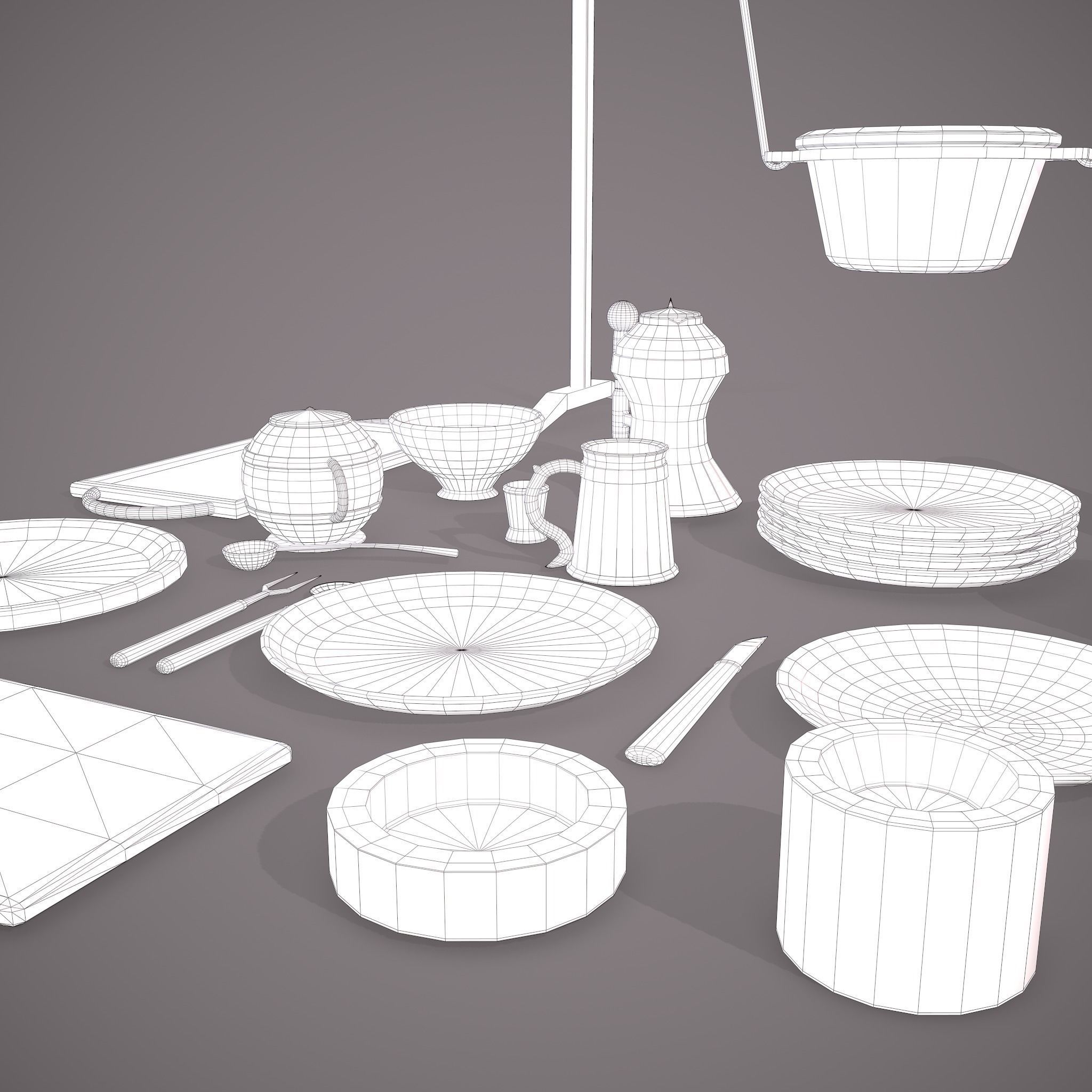 Medieval Dishes  3D Model Collection_23