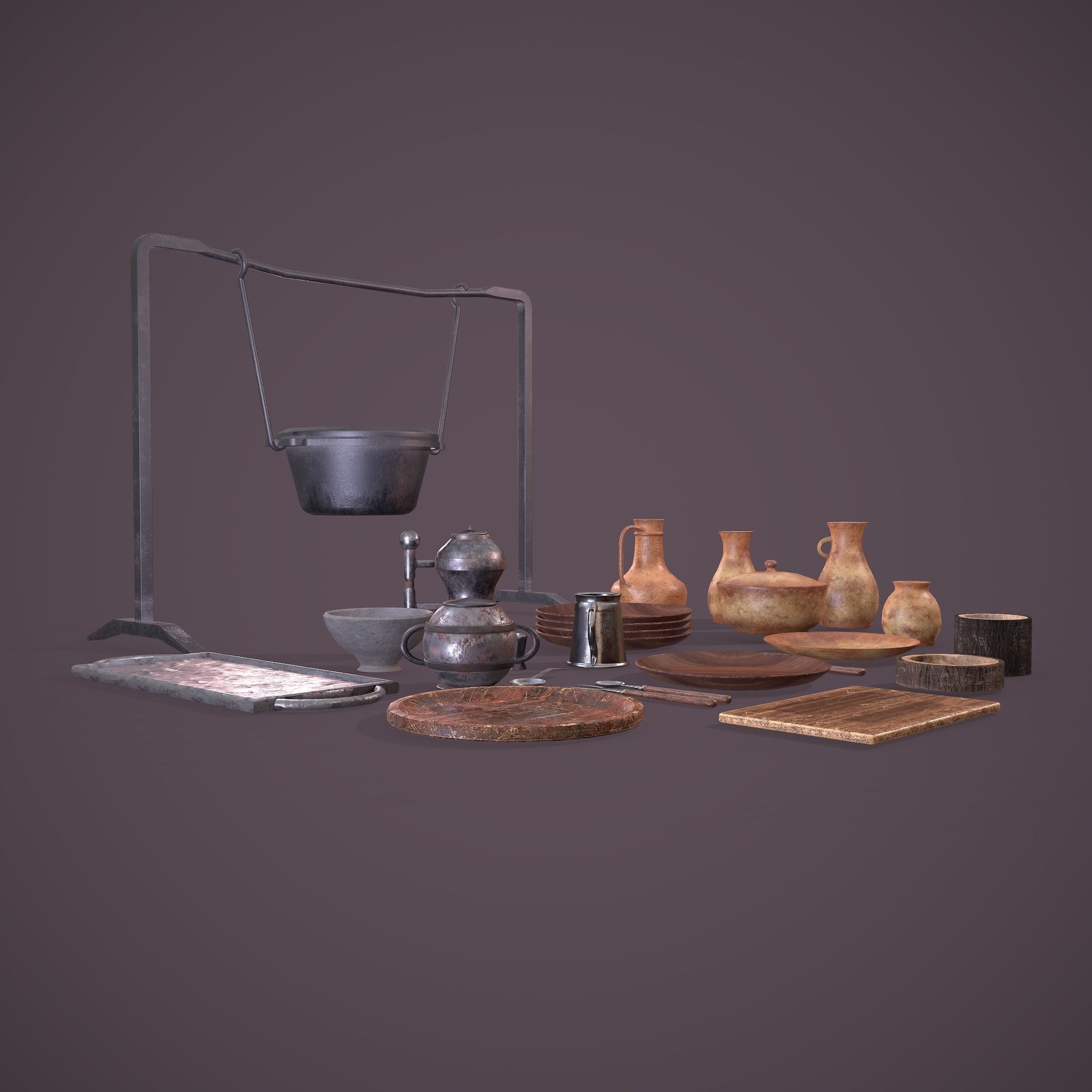 Medieval Dishes  3D Model Collection_8