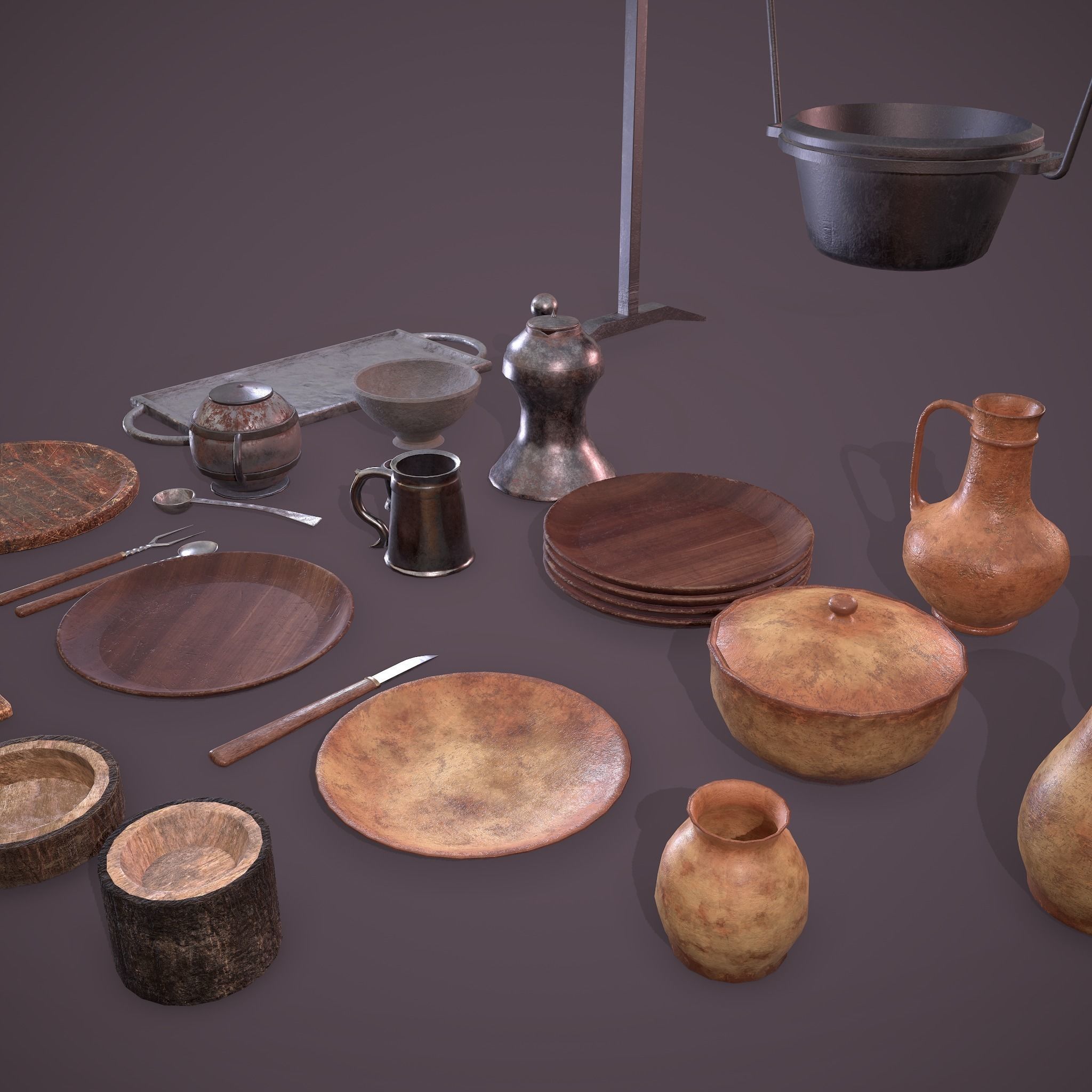 Medieval Dishes  3D Model Collection_13