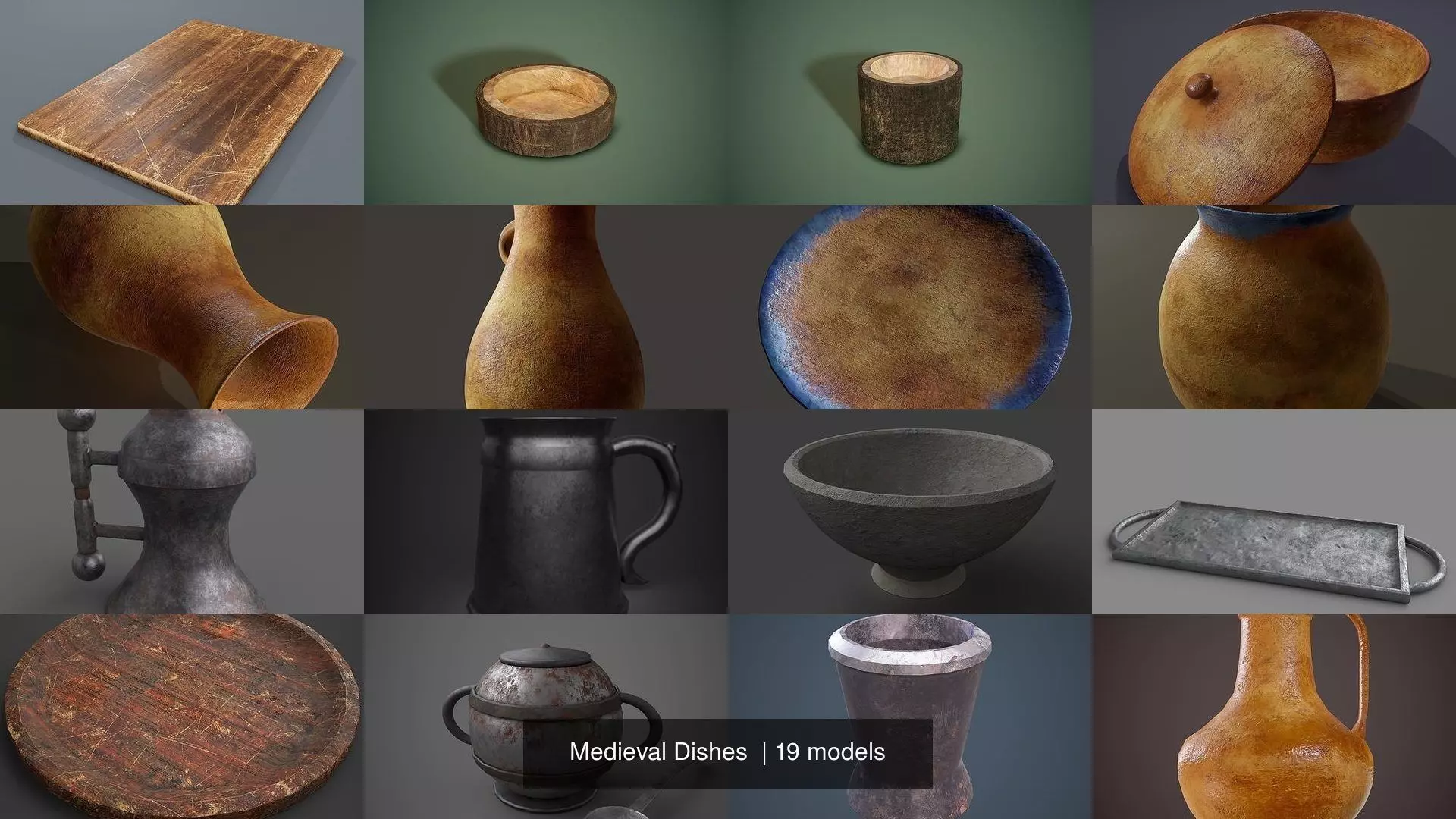 Medieval Dishes  3D Model Collection_1
