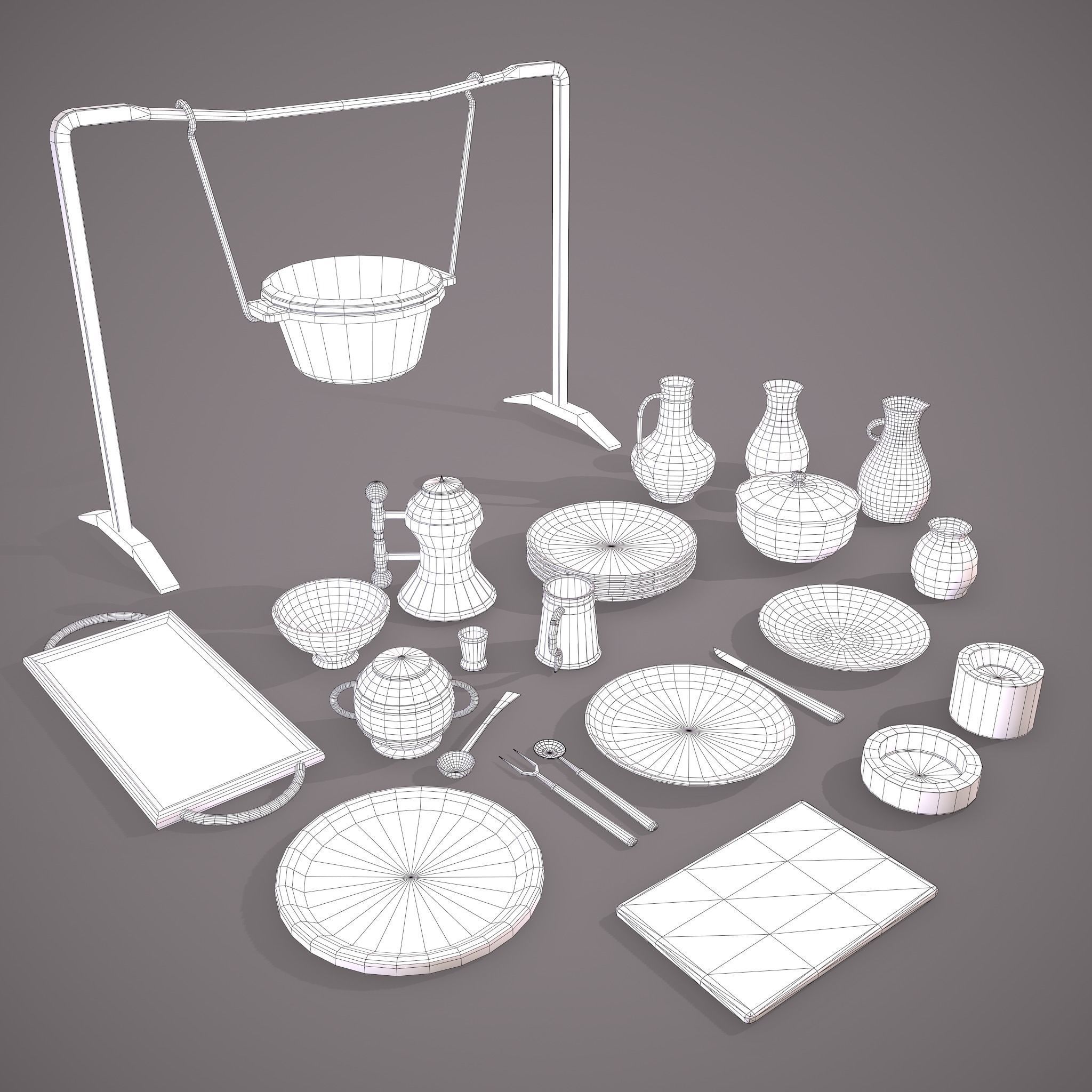 Medieval Dishes  3D Model Collection_20