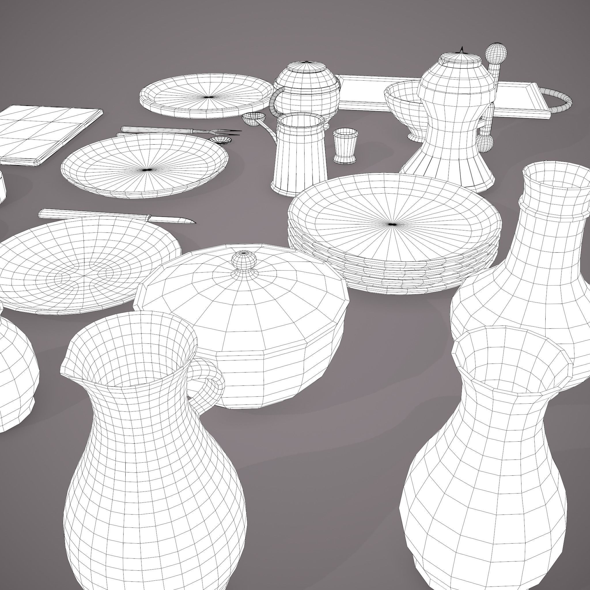 Medieval Dishes  3D Model Collection_24