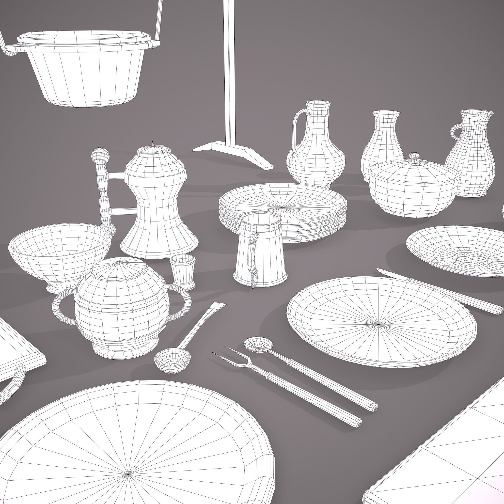 Medieval Dishes  3D Model Collection_22