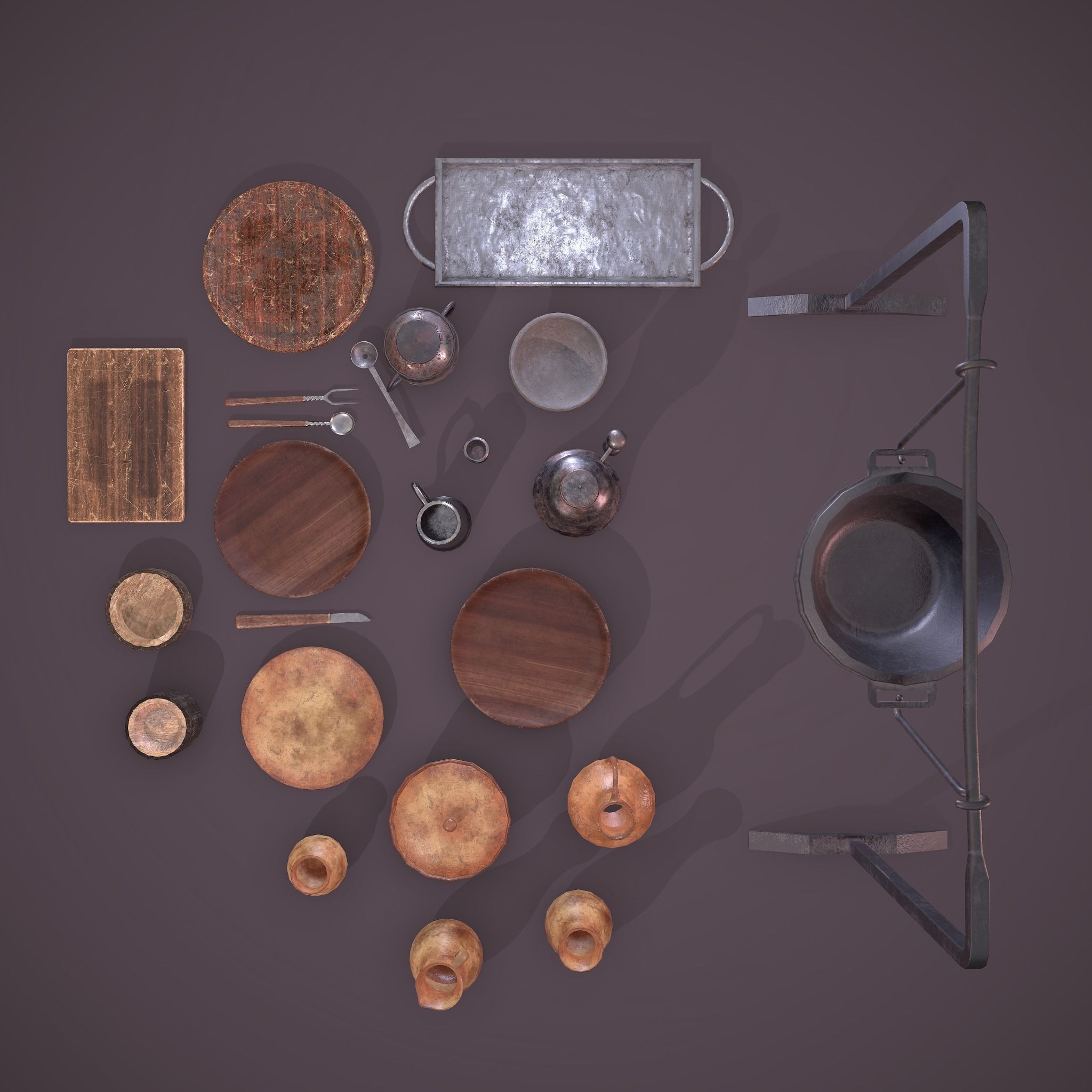 Medieval Dishes  3D Model Collection_6