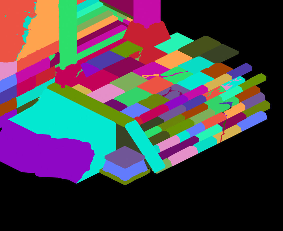 Stone Tomb Map - Doorway Staircase Base 02 3D model_4