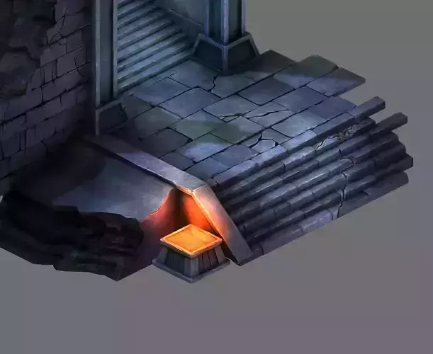 Stone Tomb Map - Doorway Staircase Base 02