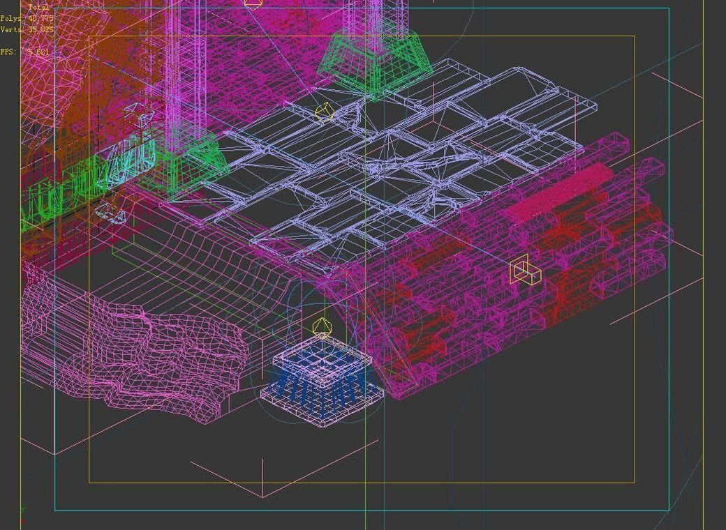 Stone Tomb Map - Doorway Staircase Base 02 3D model_7