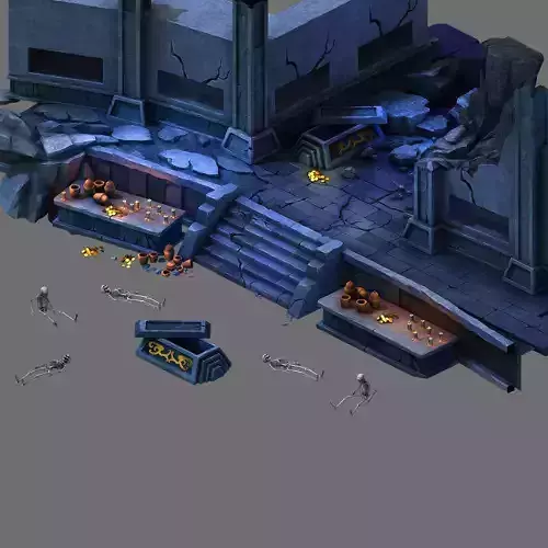 Stone Tomb Map - Wall Table Candles 03