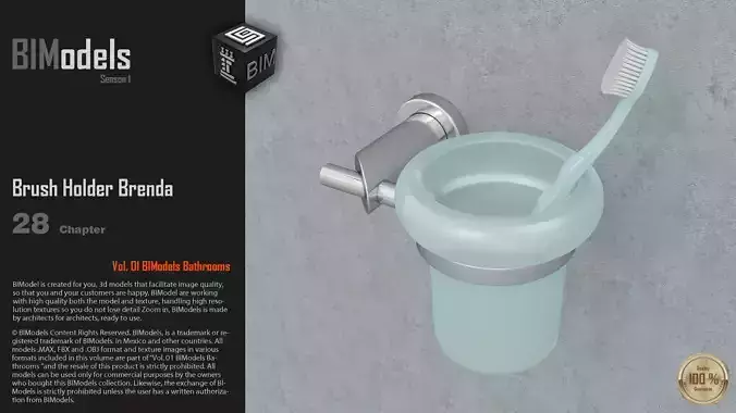 0128 Brush Holder Brenda 3D model