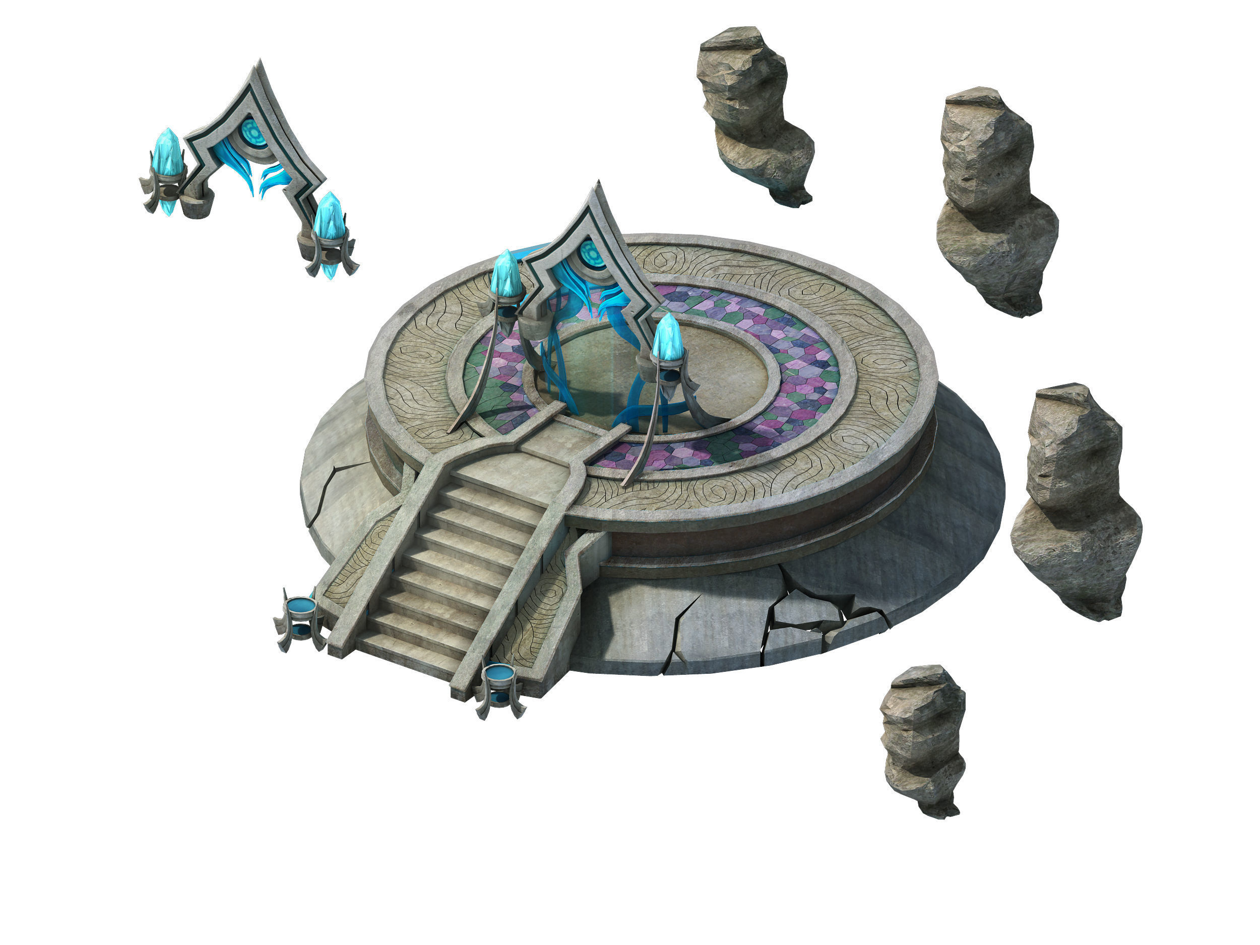 Stone Nagisen Grassland - Temple of Earthly Spirit 01 3D model_1