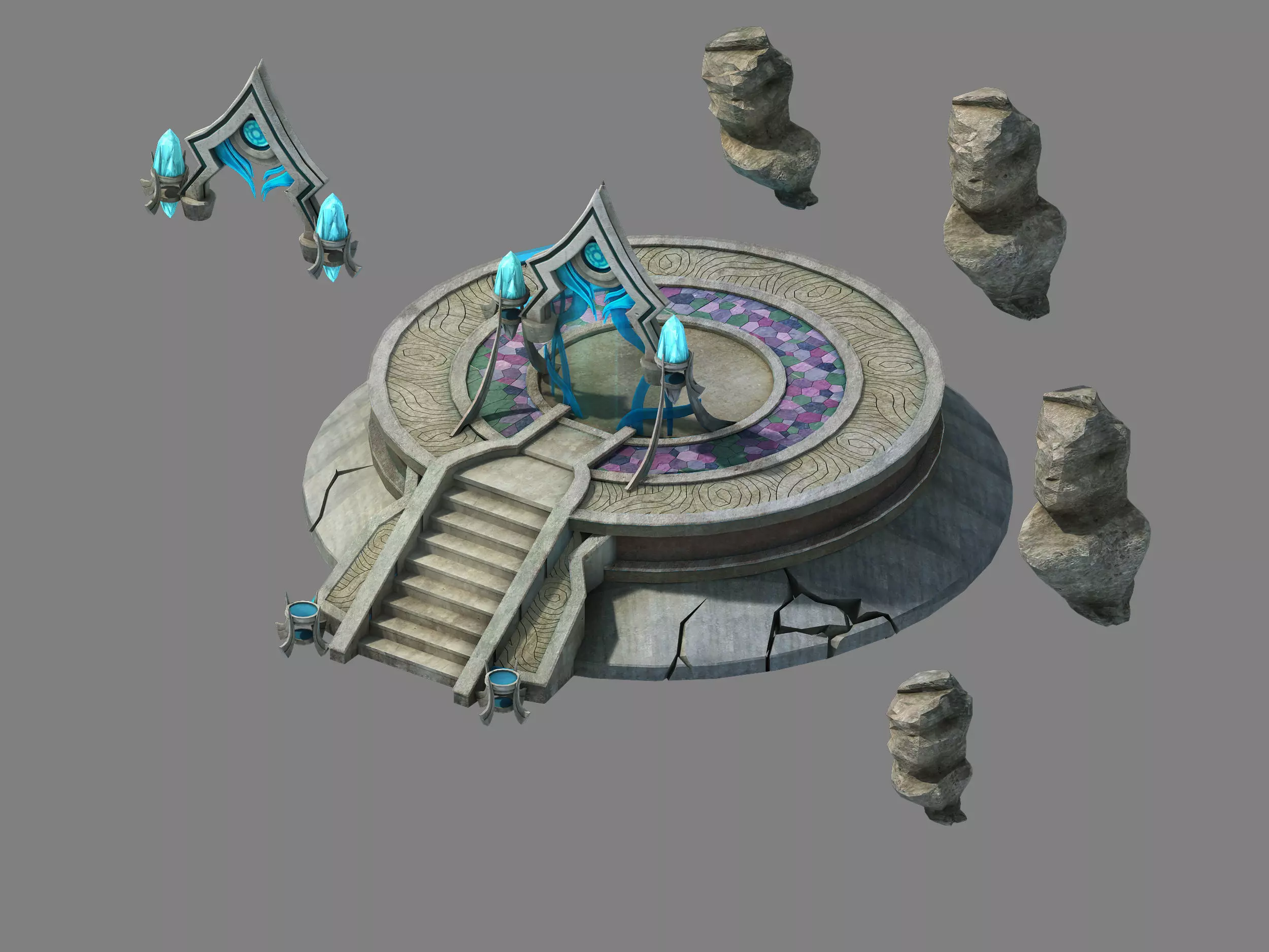 Stone Nagisen Grassland - Temple of Earthly Spirit 01 3D model_0