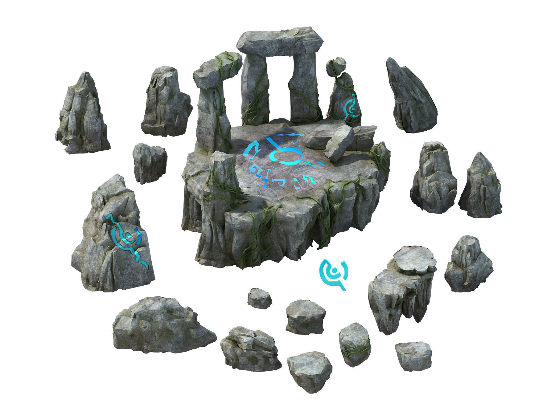 Stone Nagisen Grassland - Altar 01 3D model_1