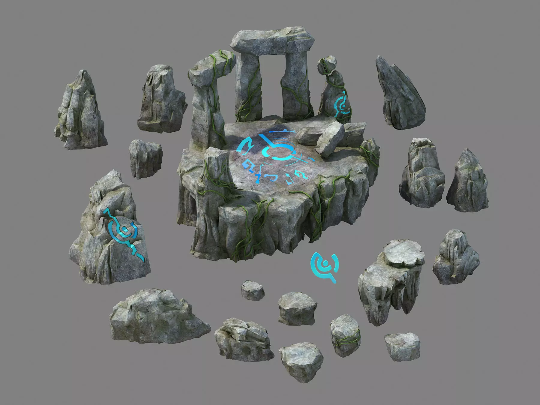 Stone Nagisen Grassland - Altar 01 3D model_0