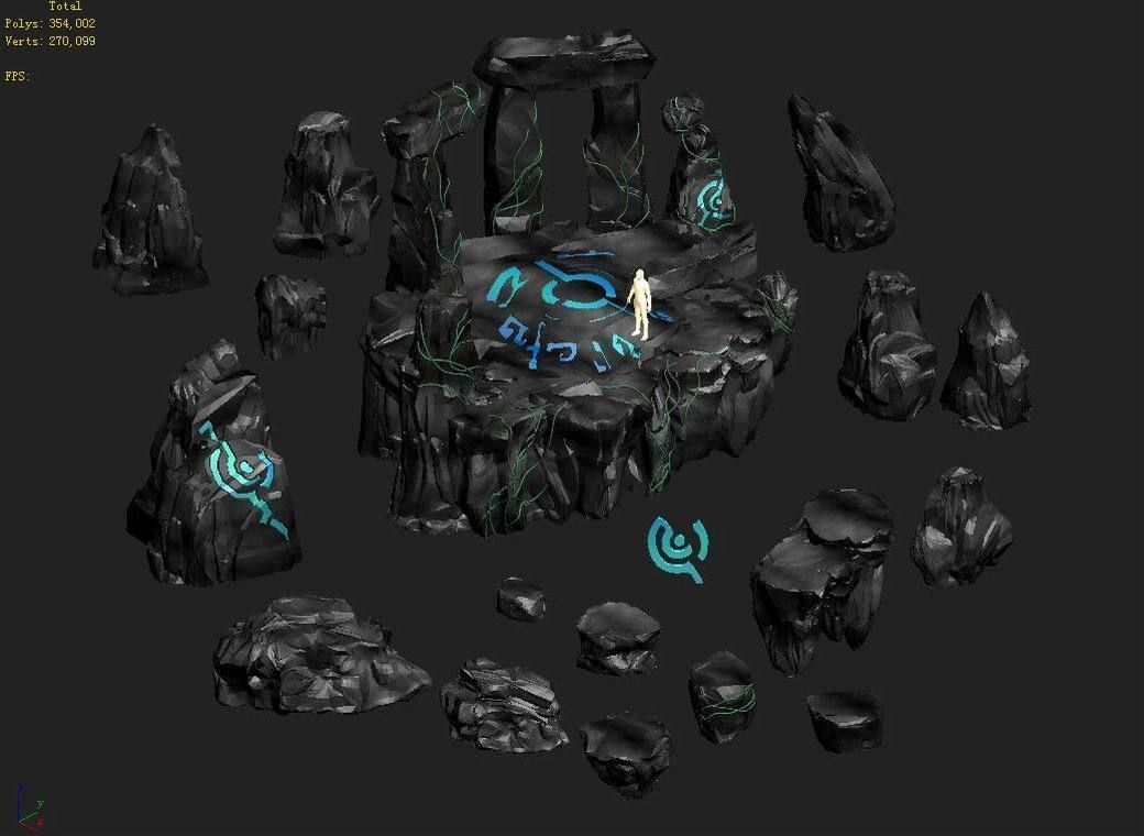 Stone Nagisen Grassland - Altar 01 3D model_5