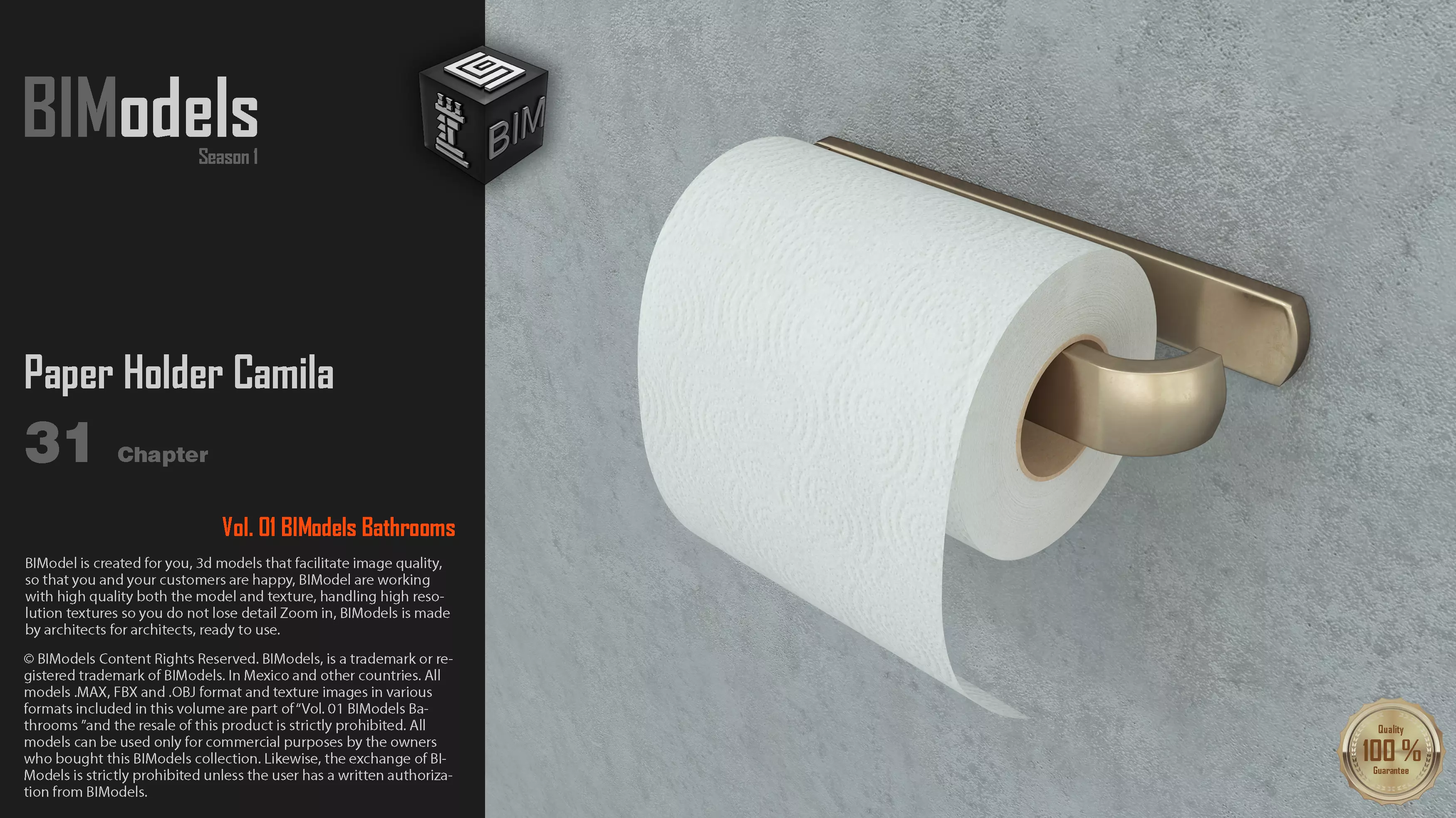 0131 Paper Holder Camila 3D model
